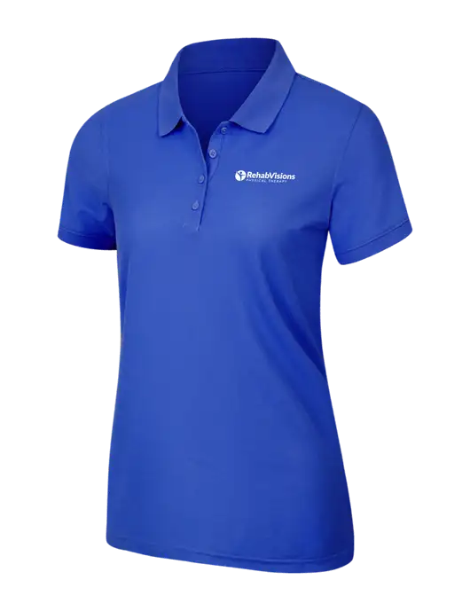 Dark Royal Womens Core Classic Pique Polo w/RV Physical Therapy Logo
