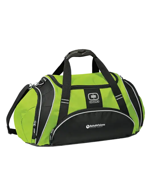OGIO Lime Green Crunch Duffel
 w/RV Physical Therapy Logo