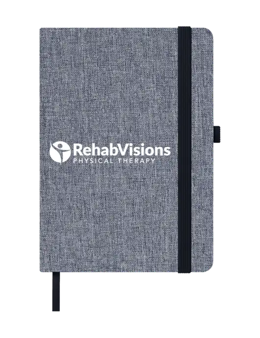 Twill Grey Heathered 5 x 7 Journal w/RV Physical Therapy Logo