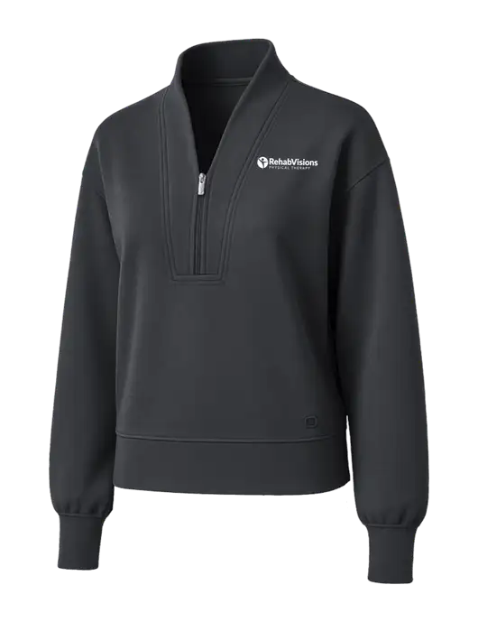 OGIO Womens Dark Grey Transcend 1/4-Zip w/RV Physical Therapy Logo