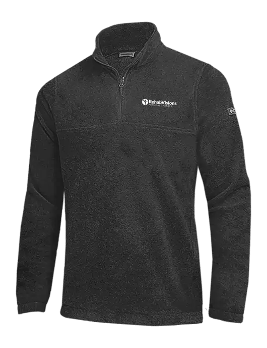 Columbia Charcoal Heather Steens Mountain Fleece 1/2 Zip Pullover w/RV Physical Therapy Logo