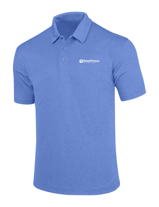 Light Royal Trace Heather Polo w/RV Physical Therapy Logo