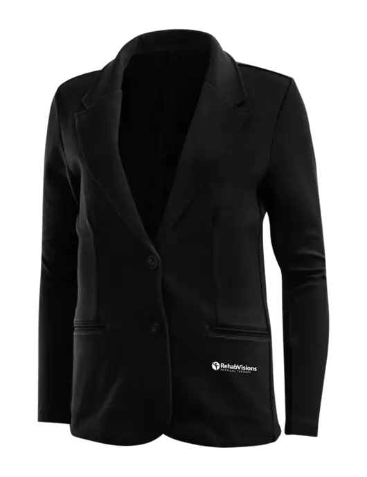 Black Womens Knit Blazer w/RV Physical Therapy Logo