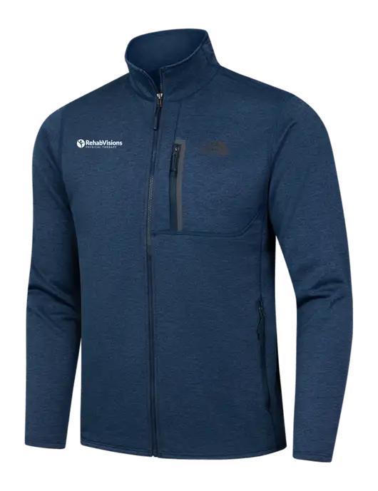 North Face Navy Heather Skyline Full-Zip Fleece Jacket w/RV Physical Therapy Logo