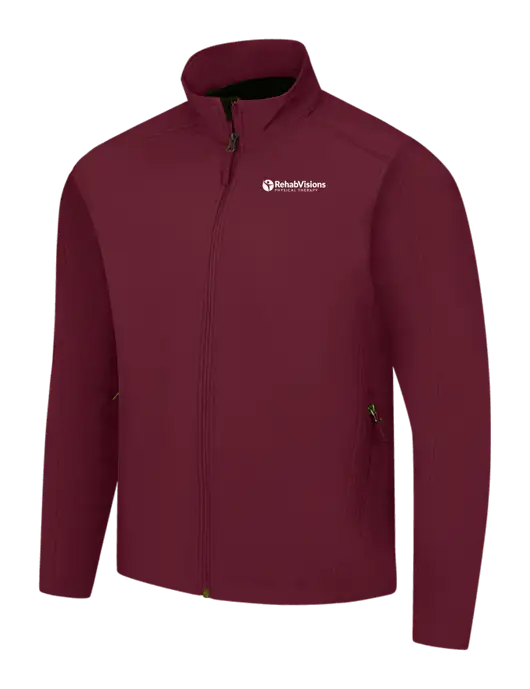 Maroon Core Soft Shell Jacket w/RV Physical Therapy Logo