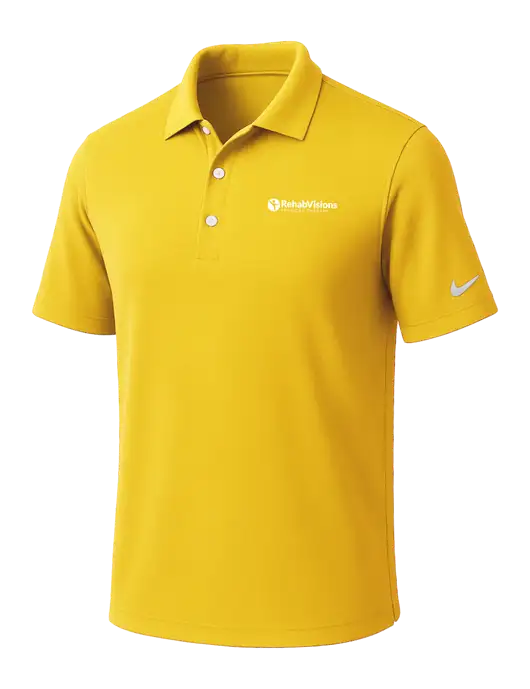 NIKE Yellow Gold Dri-Fit Micro Pique 2.0 Polo
 w/RV Physical Therapy Logo