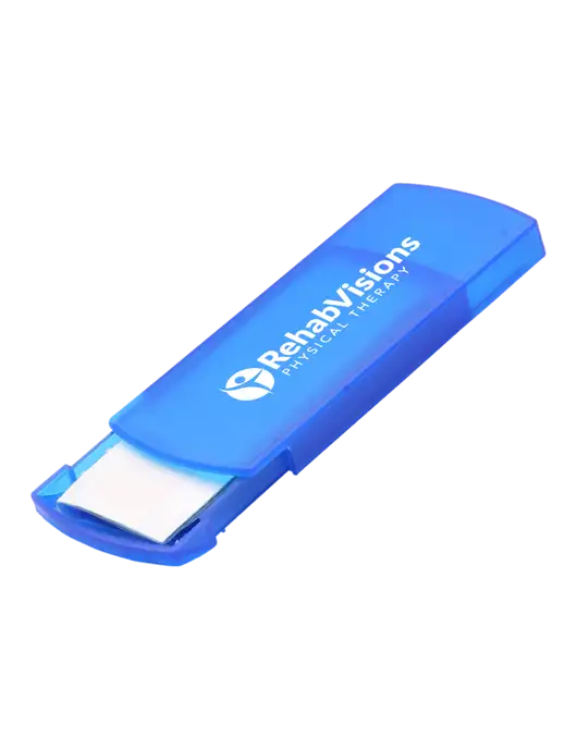 Slide Right Blue Bandage Dispenser w/RV Physical Therapy Logo