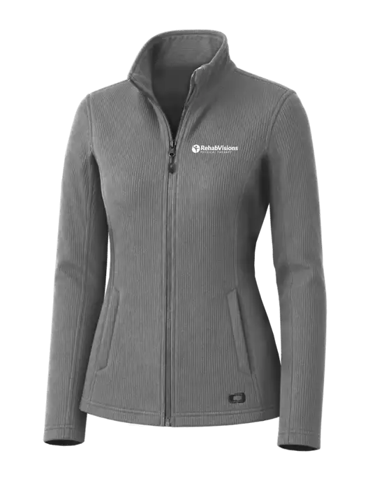 OGIO Medium Grey Womens Grit Fleece Jacket w/RV Physical Therapy Logo