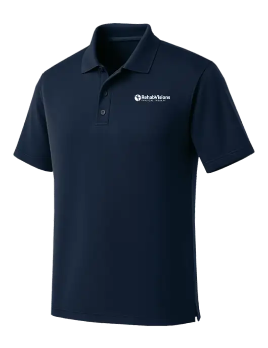 Dark Navy Dry Zone UV Micro Mesh Polo w/RV Physical Therapy Logo
