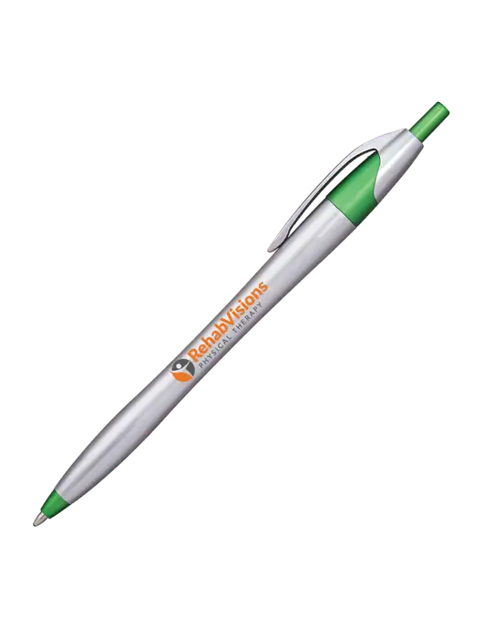 Novella Green/Chrome Bright Pen - Blue Ink w/RV Physical Therapy Logo