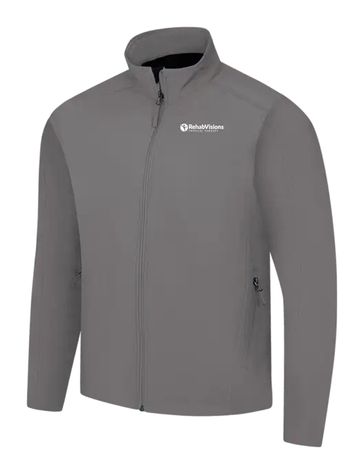 Medium Grey Core Soft Shell Jacket w/RV Physical Therapy Logo