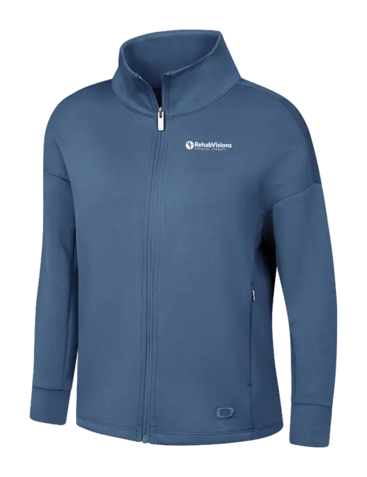 OGIO Womens Light Slate Blue Transcend Full-Zip w/RV Physical Therapy Logo
