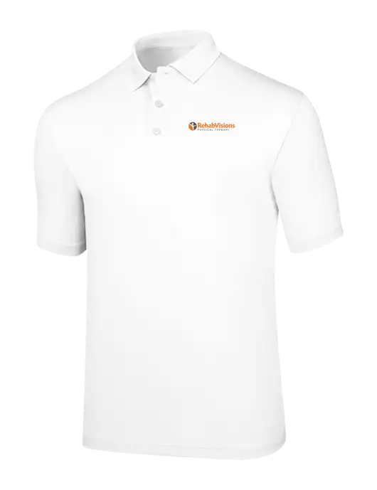 Callaway Opti-Dri White Chev Polo w/RV Physical Therapy Logo