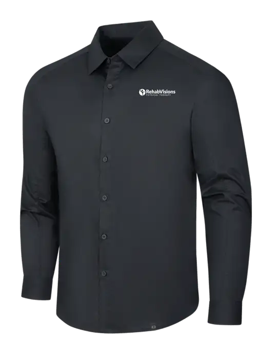 OGIO Black Commuter Woven Shirt w/RV Physical Therapy Logo