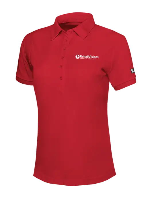 OGIO Womens Red Jewel Polo w/RV Physical Therapy Logo