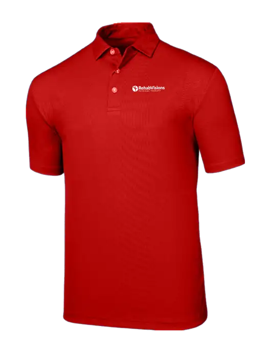 Callaway Birdseye Red Polo w/RV Physical Therapy Logo
