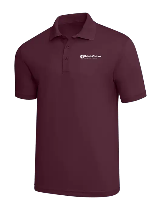 Maroon PosiCharge RacerMesh Polo w/RV Physical Therapy Logo