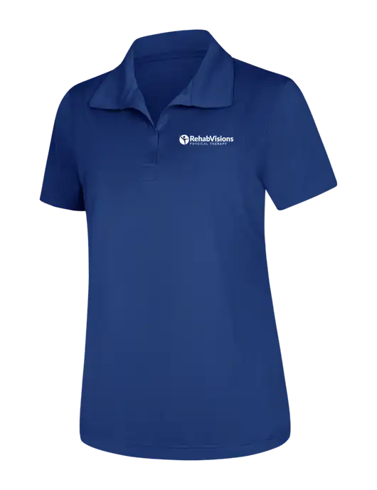 Womens Royal Micropique Sport-Wick Polo w/RV Physical Therapy Logo