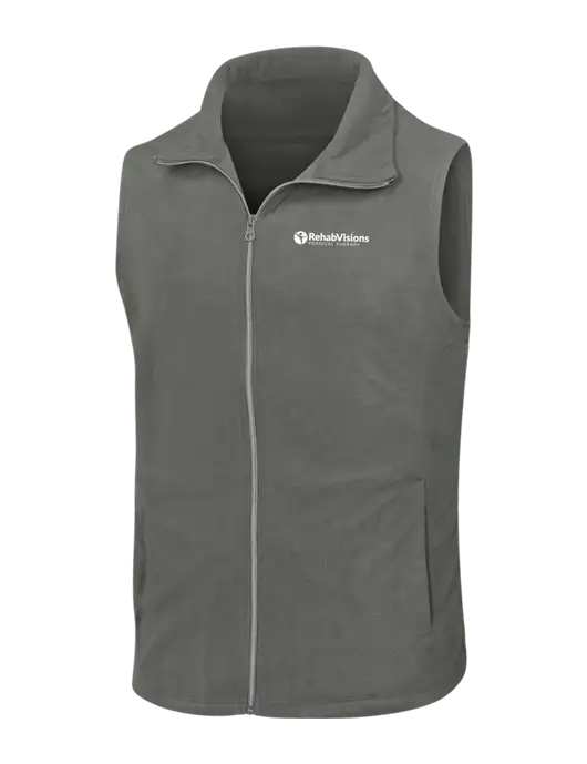 Medium Grey Microfleece Vest w/RV Physical Therapy Logo