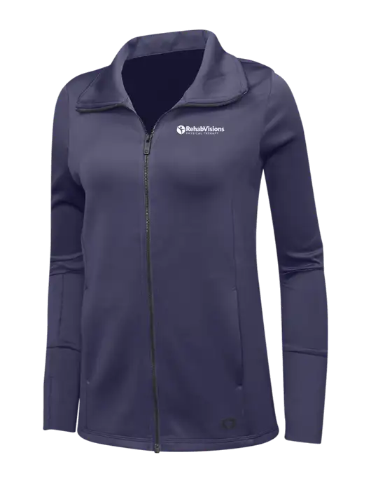 OGIO Navy Womens Endurance Modern Performance Full-Zip w/RV Physical Therapy Logo