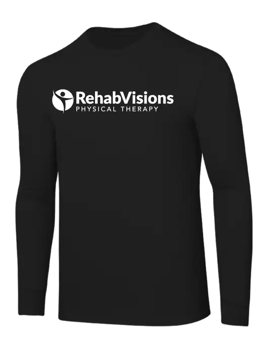 Core Blend Black Long Sleeve Tee w/RV Physical Therapy Logo