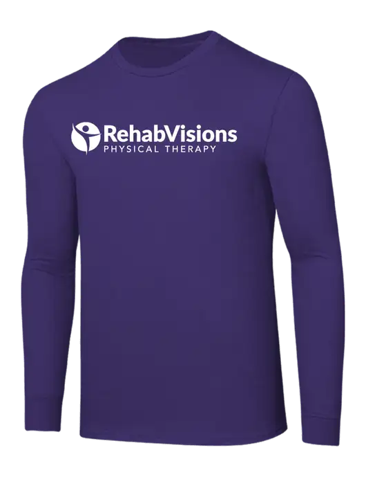 Core Blend Purple Long Sleeve Tee w/RV Physical Therapy Logo