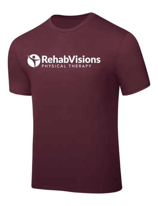 Maroon PosiCharge Competitor Tee w/RV Physical Therapy Logo