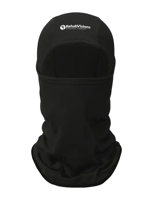 Black CornerStone Smooth Fleece Face Mask w/RV Physical Therapy Logo