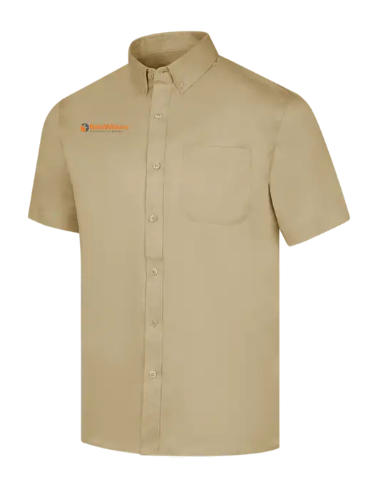Short Sleeve Dark Tan Superpro React Twill Shirt w/RV Physical Therapy Logo