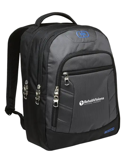 OGIO Dark Grey/Royal Blue Colton Laptop Backpack  w/RV Physical Therapy Logo