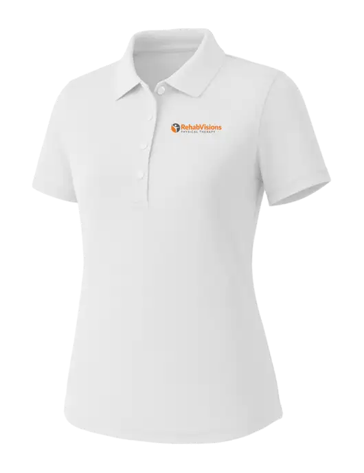 Callaway Womens Core Bright White Performance Polo w/RV Physical Therapy Logo