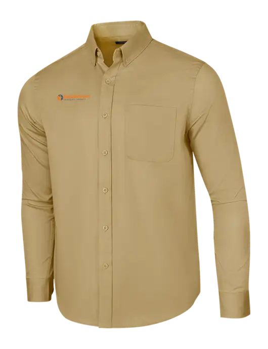 Long Sleeve Dark Tan Superpro React Twill Shirt w/RV Physical Therapy Logo