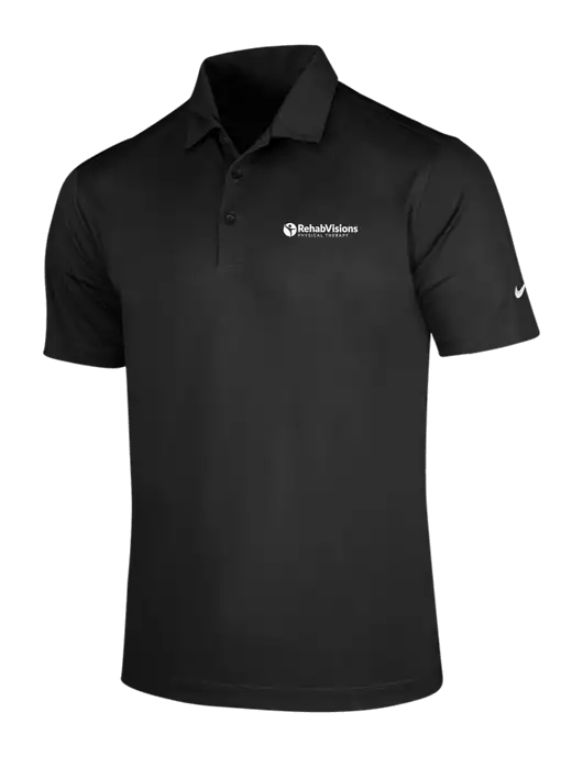 NIKE Black Dri-Fit Vertical Mesh Polo w/RV Physical Therapy Logo
