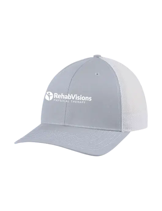 Richardson Adjustable Snapback Original 112 Trucker Cap Light Heather Grey w/White Mesh w/RV Physical Therapy Logo