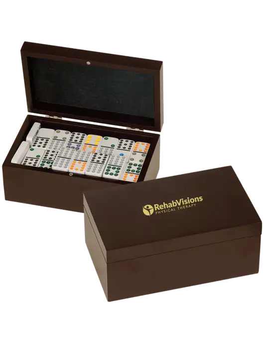 Rosewood Double Twelves 91 Piece Dominos Set w/RV Physical Therapy Logo