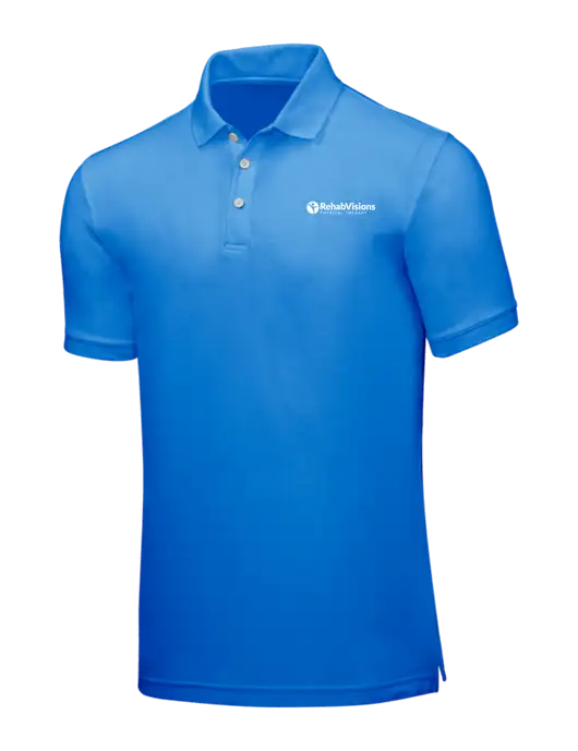 Light Royal Blue Core Classic Pique w/RV Physical Therapy Logo