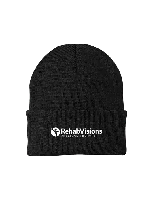 Black Knit Cap w/RV Physical Therapy Logo