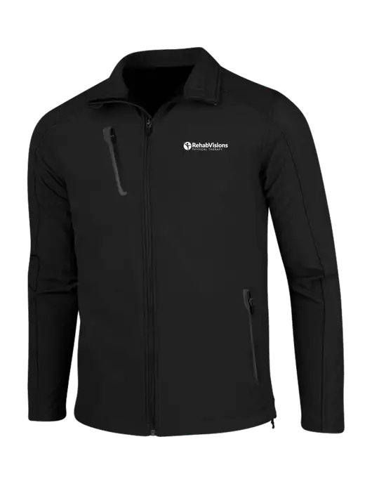 Black Welded Softshell Jacket w/RV Physical Therapy Logo