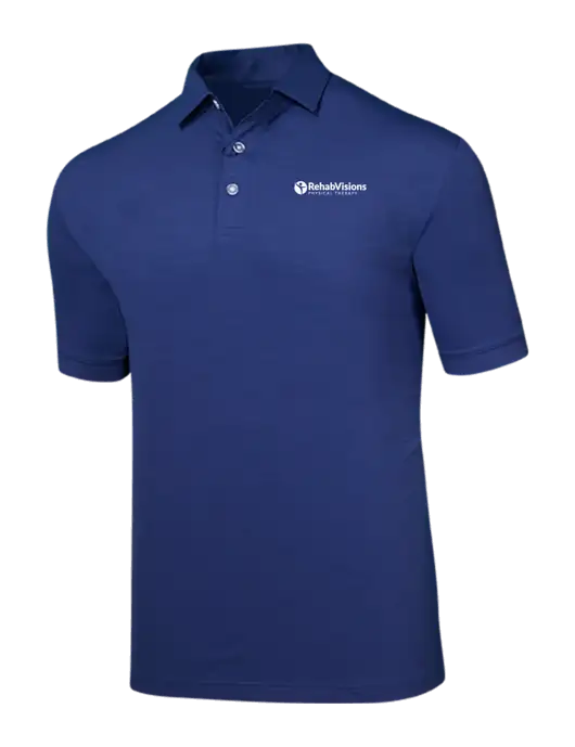 Callaway Navy Fashion Tonal Polo w/RV Physical Therapy Logo