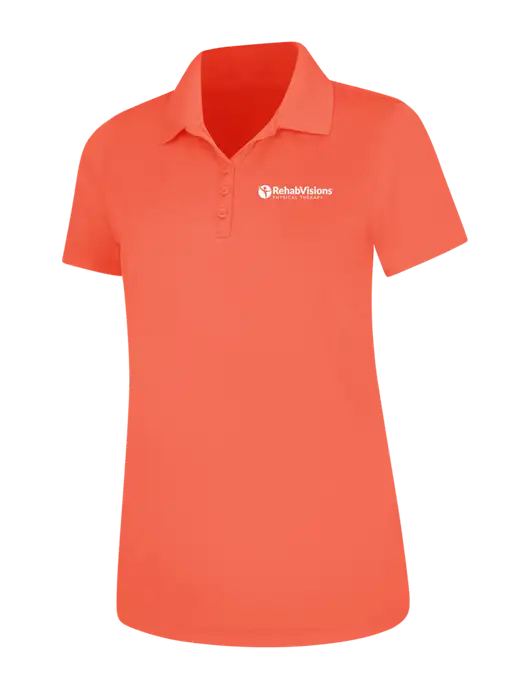 Coral Womens Dry Zone UV Mesh Polo w/RV Physical Therapy Logo