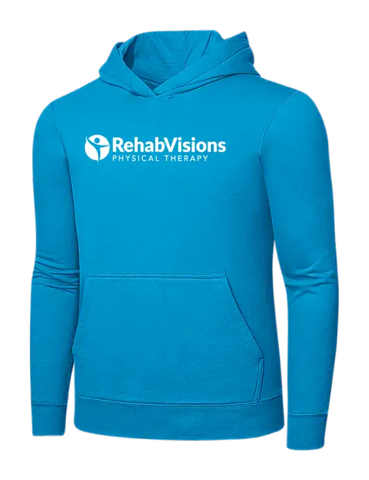 Sapphire 7.8 oz Ring Spun Hooded Sweatshirt w/RV Physical Therapy Logo