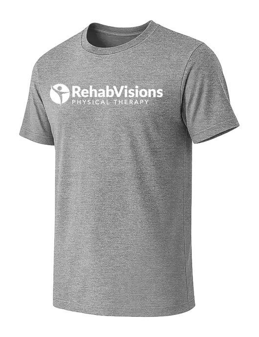 BELLA+CANVAS Heather Grey CVC Short Sleeve Tee w/RV Physical Therapy Logo