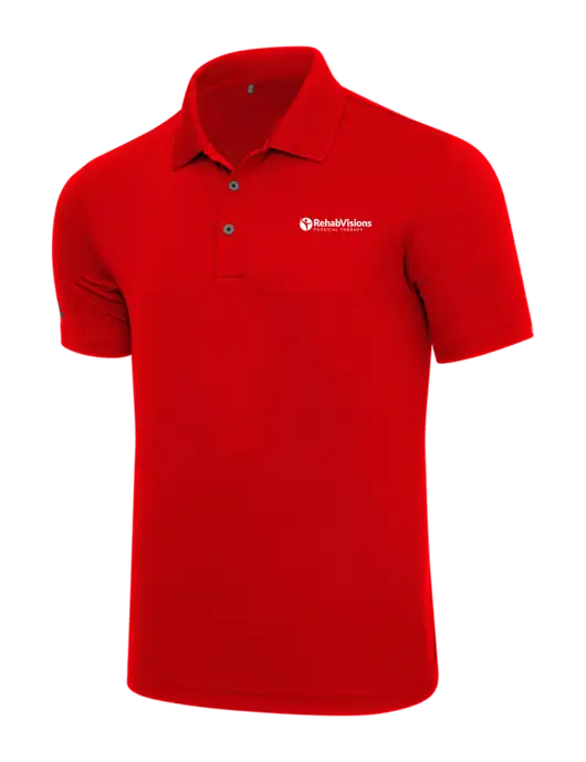 Adidas Red Performance Polo w/RV Physical Therapy Logo