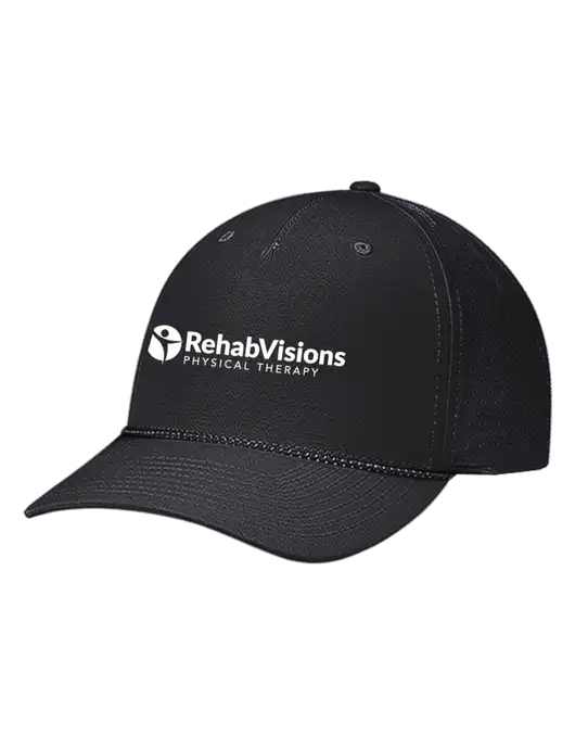 Richardson Laser Perf Performance Black/Black-Grey Rope Cap w/RV Physical Therapy Logo