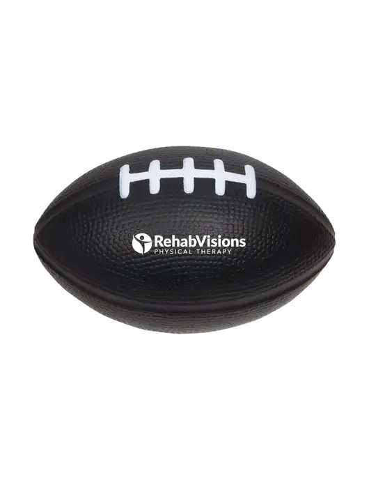 Black Stress Reliever Football w/RV Physical Therapy Logo