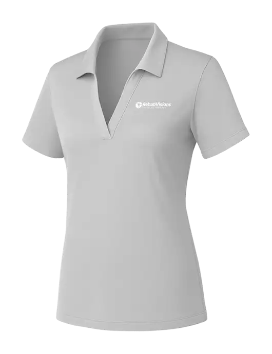 Womens Light Grey PosiCharge RacerMesh Polo w/RV Physical Therapy Logo