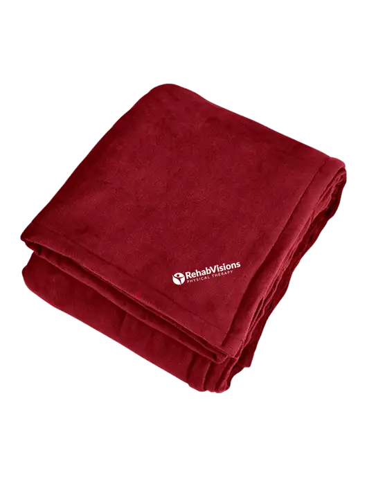 Mountain Lodge Red Rhubarb Blanket w/RV Physical Therapy Logo