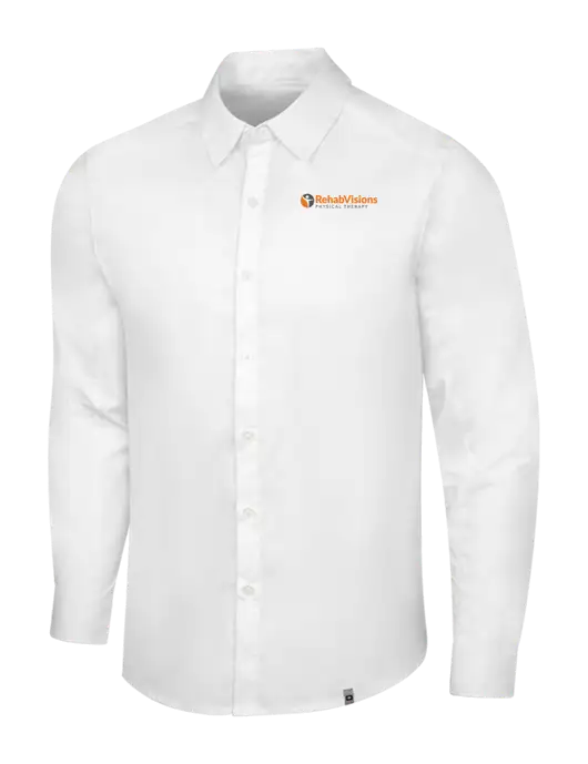 OGIO White Commuter Woven Shirt w/RV Physical Therapy Logo