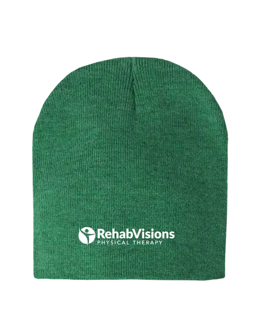 Kelly Green Heather Element Knit Beanie w/RV Physical Therapy Logo