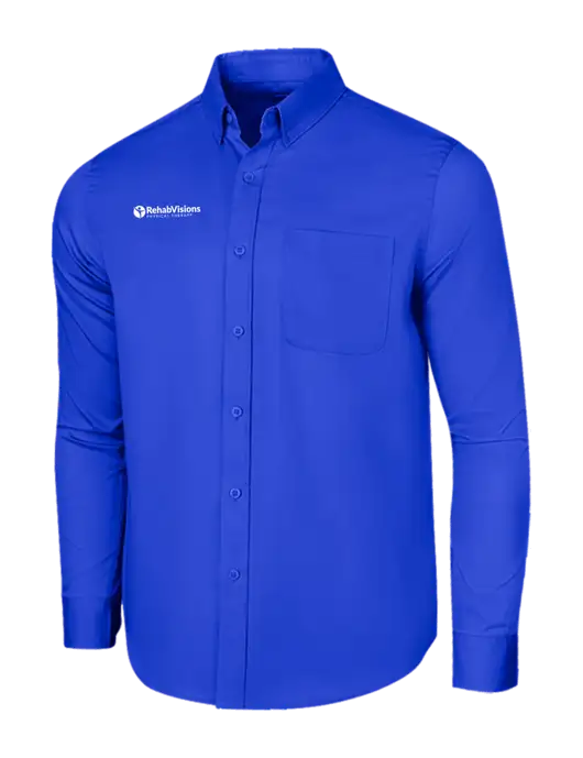Long Sleeve Dark Royal Superpro React Twill Shirt w/RV Physical Therapy Logo